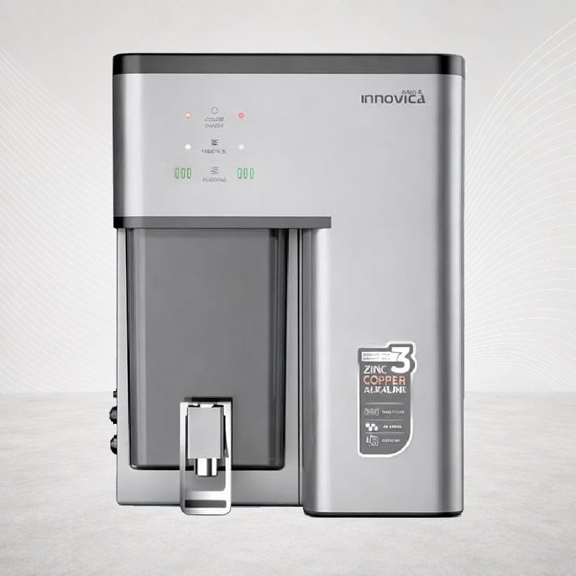 Aqua Innovica RO+UV+Alkaline+Copper+Zinc+TDS Controller RO Water Purifier (Metallic Steel Grey)