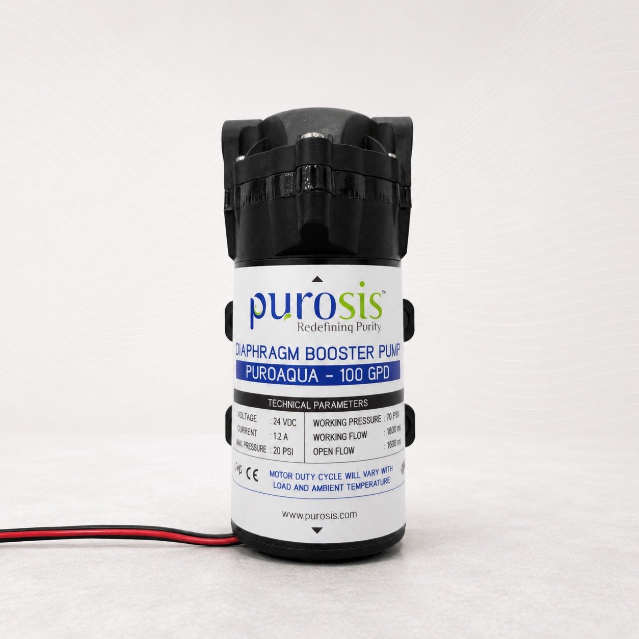 Purosis PuroAqua 100 GPD Diaphragm Booster Pump