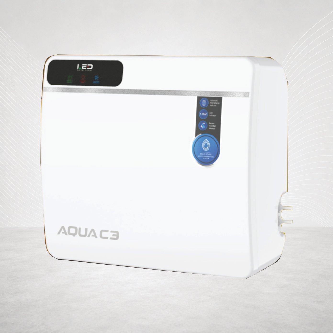 AQUA C3 UTC Under the Counter Purification System LED Display 5L Storage Tank RO UV UF TDS Alkaline (White Color)
