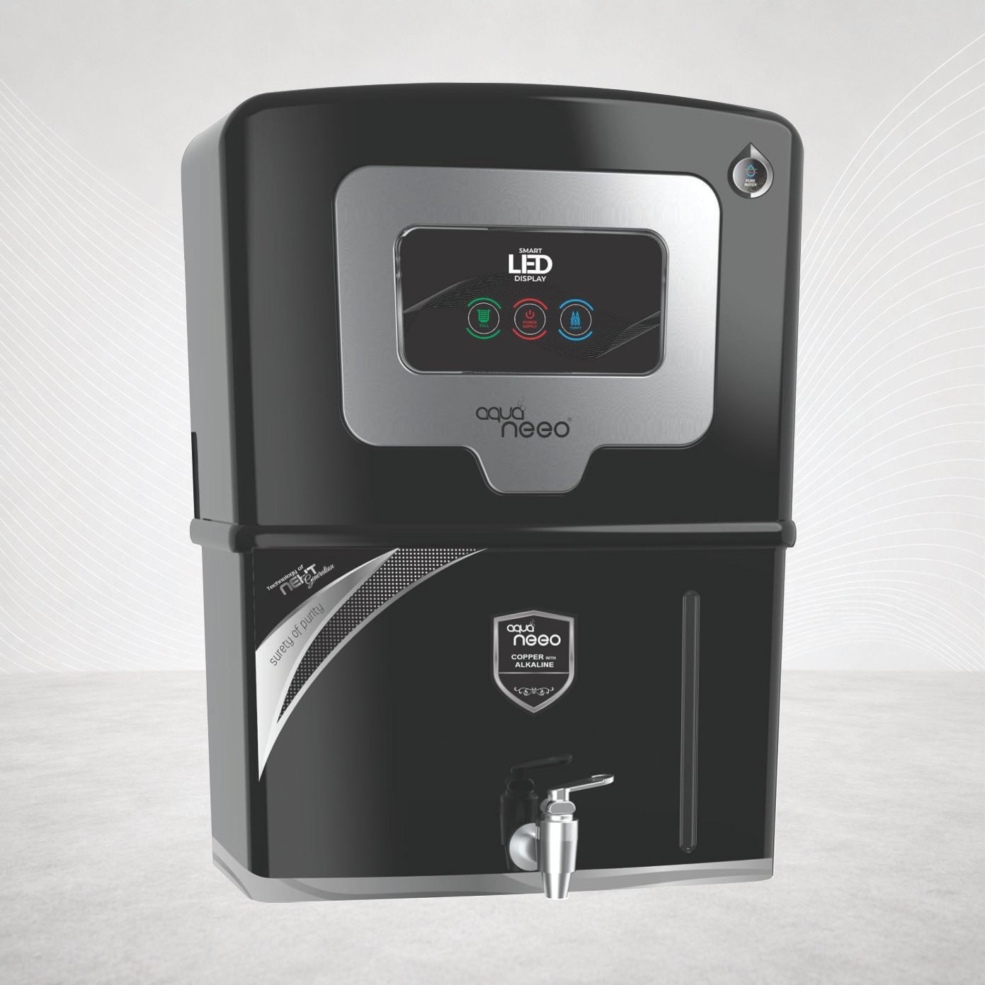 NILE AQUA NEEO 12 L RO + UV + UF + Minerals + TDS Control Water Purifier - Silver